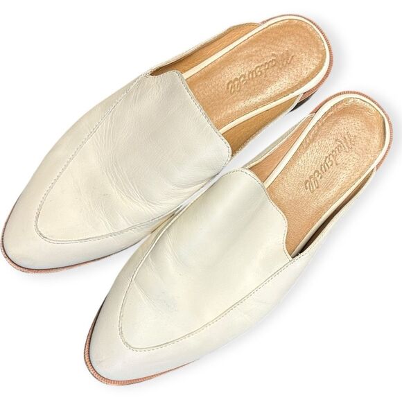 MADEWELL Women’s The Frances Skimmer Mule in Leather Women’s White Size 7 - Picture 3 of 8